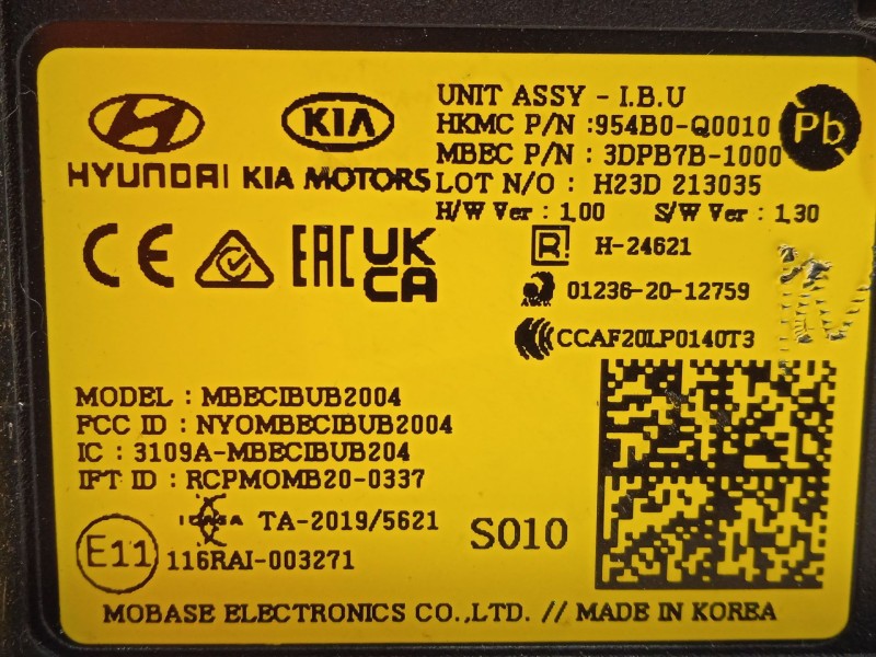 Recambio de modulo electronico para hyundai i20 iii (bc3, bi3) 1.2 referencia OEM IAM 954B0Q0010  
