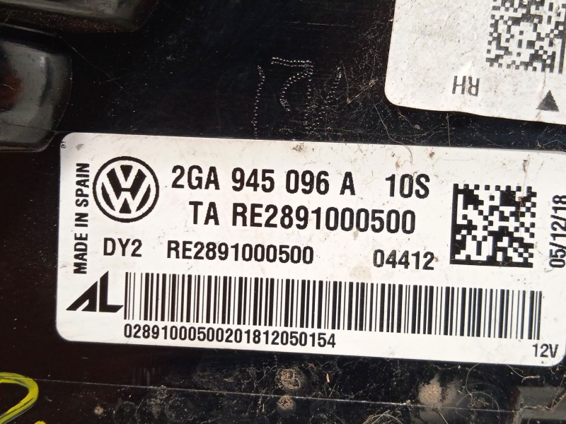 Recambio de piloto trasero derecho para volkswagen t-roc (a11, d11) 1.6 tdi referencia OEM IAM 2GA945096A  