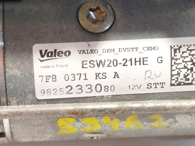 Recambio de motor arranque para peugeot 308 1.5 hdi referencia OEM IAM 9825233080  ESW2021HEG