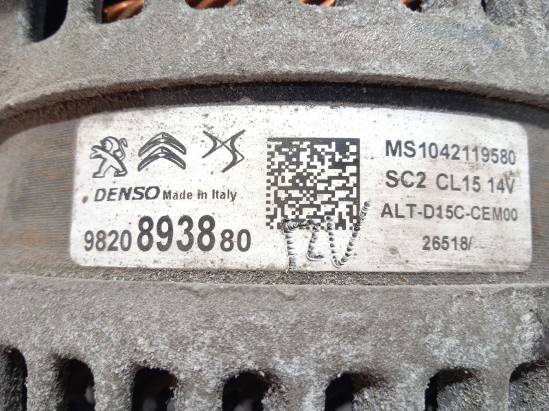 Recambio de alternador para citroën c4 cactus 1.5 bluehdi 120 referencia OEM IAM 9820893880  MS1042119580