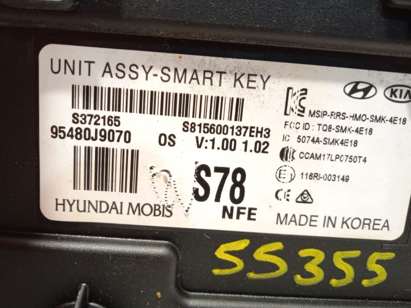 Recambio de modulo electronico para hyundai kona (os, ose, osi) 1.0 t-gdi referencia OEM IAM 95480J9070  