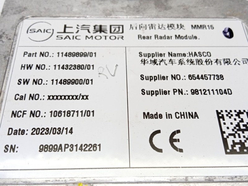 Recambio de sensor para mg mg zs suv 1.5 vti referencia OEM IAM 11489899  