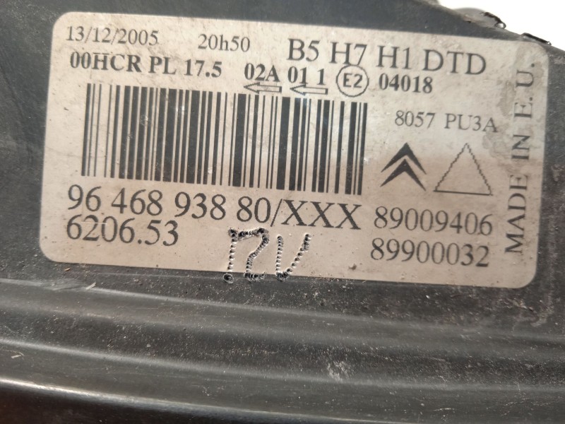 Recambio de faro derecho para citroën c4 i (lc_) 1.6 hdi referencia OEM IAM 620653 9646893880 