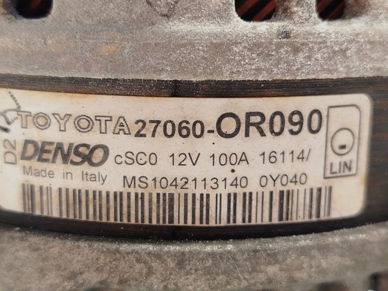 Recambio de alternador para toyota auris 2.0 d-4d cat referencia OEM IAM 27060OR090 270600R090 1042113140