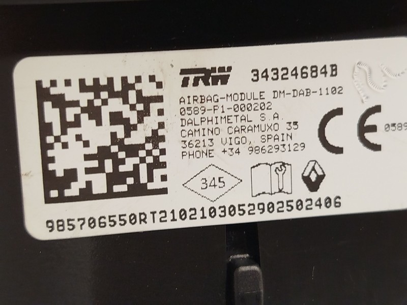 Recambio de kit airbag para renault captur ii (hf_) tce 140 (hfn0) referencia OEM IAM 681001063R 985105725R 985153461R