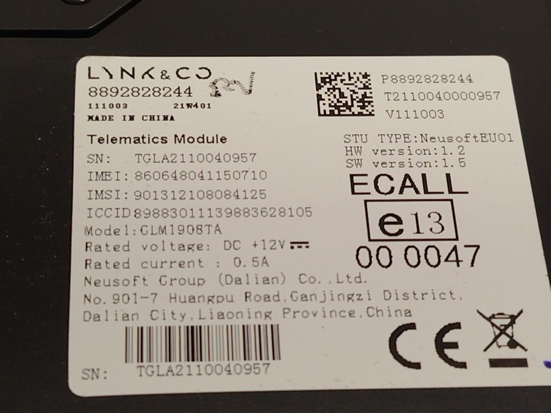 Recambio de modulo electronico para lynk & co 01 phev referencia OEM IAM 8892828244  