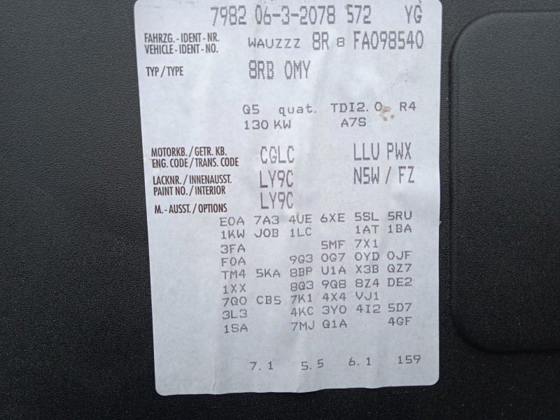 audi q5 (8rb) del año 2015