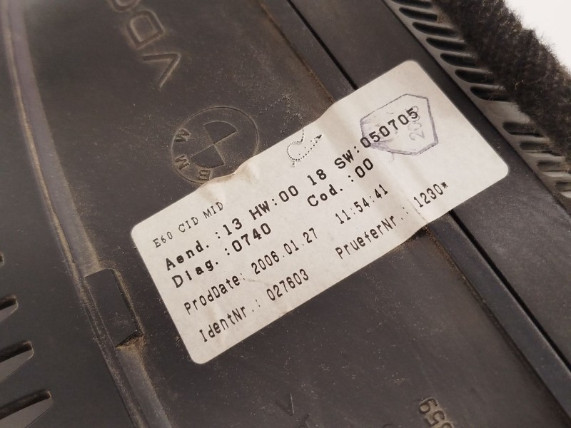 Recambio de pantalla multifuncion para bmw 5 (e60) 520 d referencia OEM IAM 65826970342  