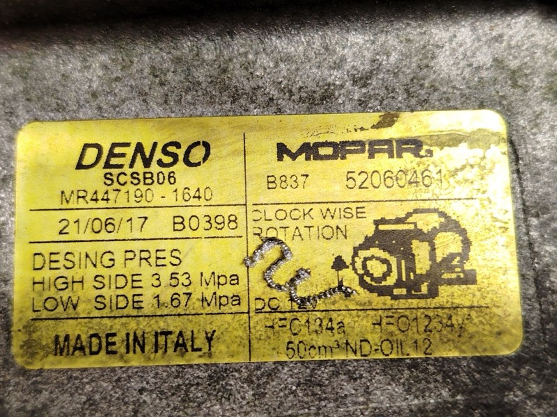 Recambio de compresor aire acondicionado para fiat 500 (312_) 1.2 (312axa1a) referencia OEM IAM 52060461  4471901640