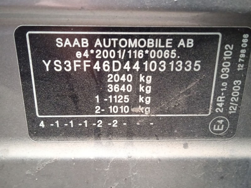 saab 9-3 (ys3f, e79, d79, d75) del año 2004