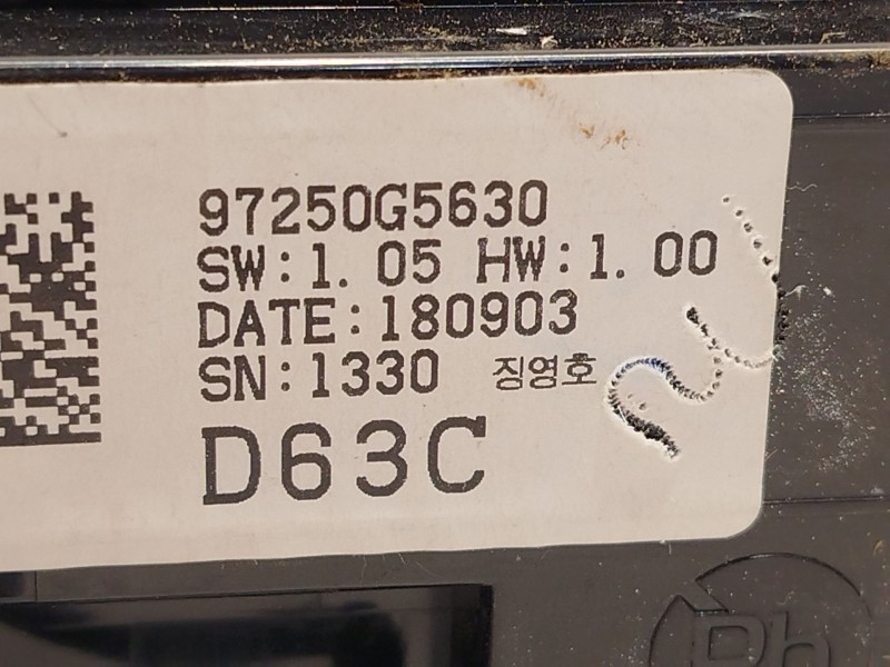 Recambio de mando climatizador para kia niro (de) 1.6 gdi hybrid referencia OEM IAM 97250G5630 97250G5630CA 