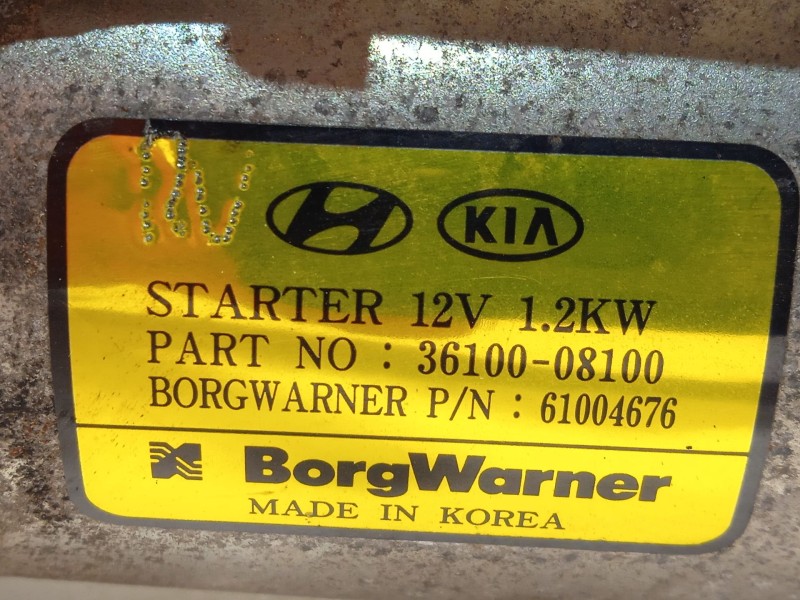 Recambio de motor arranque para kia ceed (cd) 1.0 t-gdi referencia OEM IAM 3610008100  
