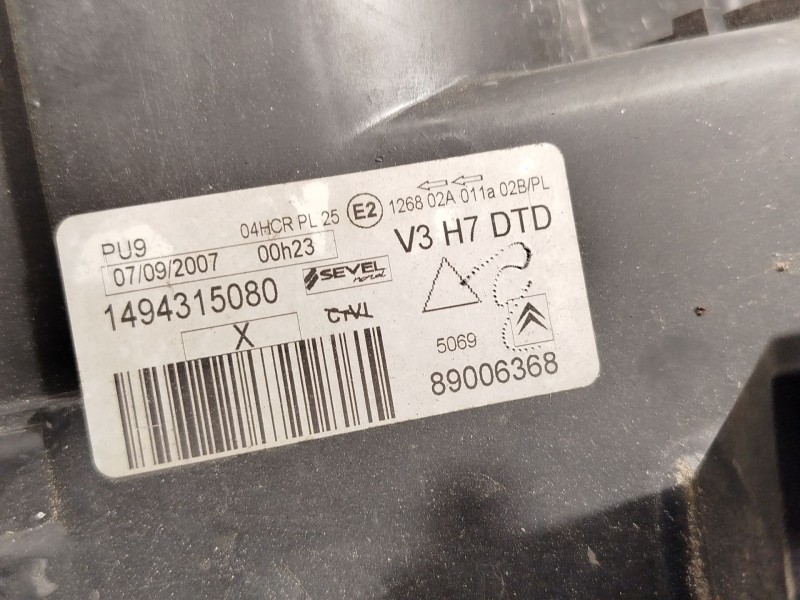Recambio de faro derecho para citroën c8 (ea_, eb_) 2.0 hdi referencia OEM IAM 1494315080 620615 89006368