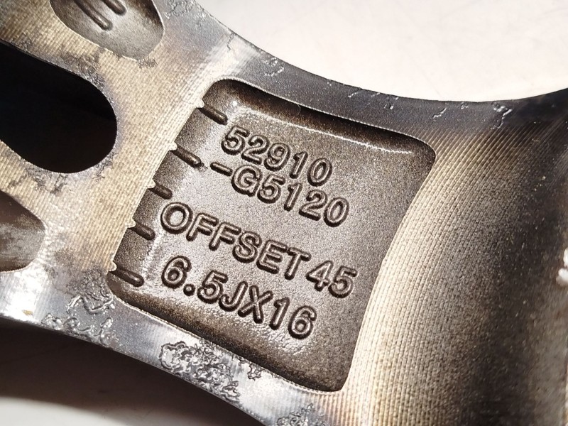 Recambio de llanta para kia niro (de) 1.6 gdi hybrid referencia OEM IAM 52910G5120  