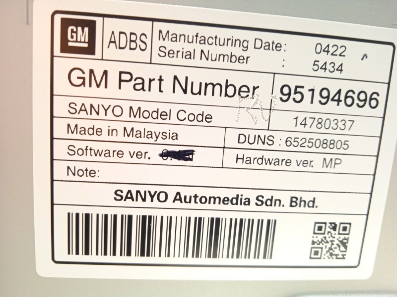 Recambio de pantalla multifuncion para chevrolet orlando (j309) 2.0 d referencia OEM IAM 95194696  