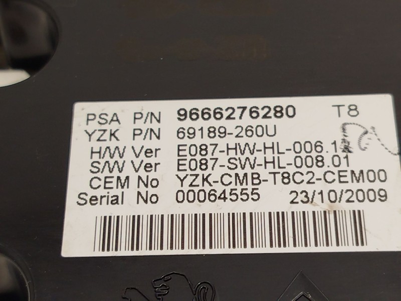 Recambio de cuadro instrumentos para peugeot 5008 (0u_, 0e_) 1.6 16v referencia OEM IAM 9666276280 9666247580 