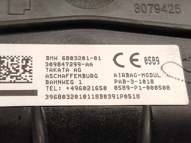 Recambio de airbag delantero derecho para mini mini (f56) cooper referencia OEM IAM 6803201 72126803201 