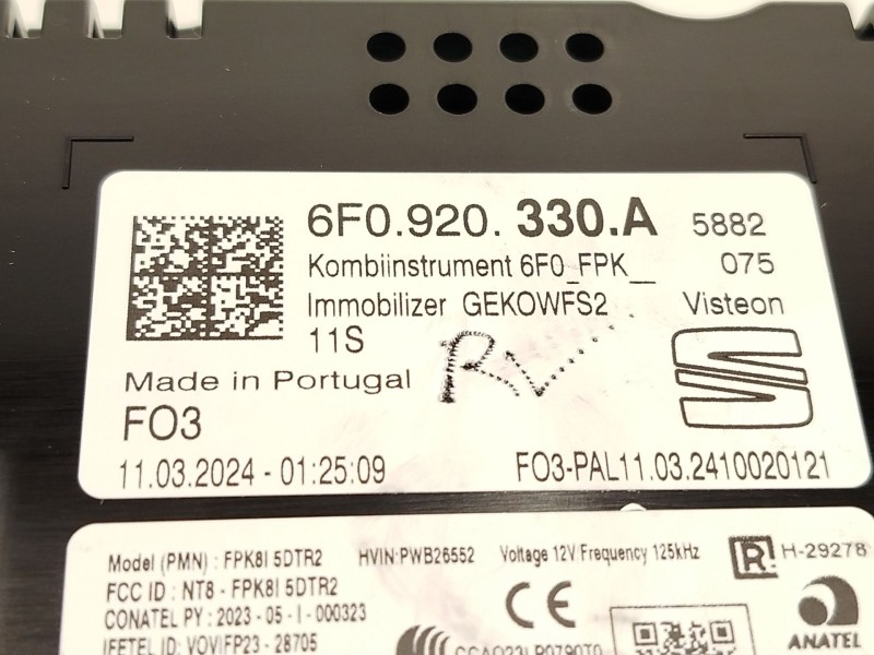 Recambio de cuadro instrumentos para seres arona (kj7, kjp) 1.0 tsi referencia OEM IAM 6F0920330A  