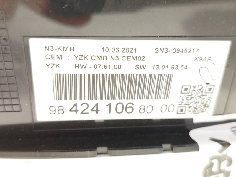 Recambio de cuadro instrumentos para peugeot rifter 1.5 bluehdi 130 referencia OEM IAM 9842410680  