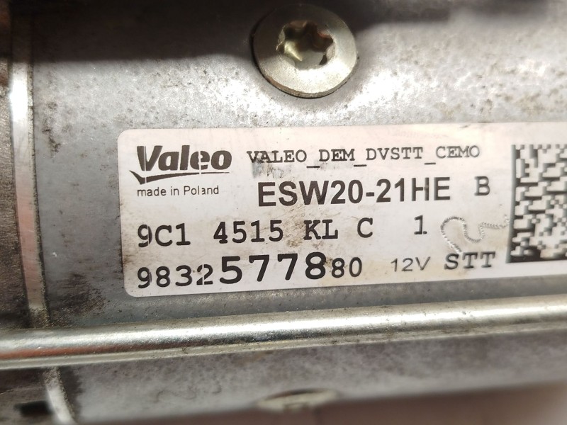 Recambio de motor arranque para peugeot rifter 1.5 bluehdi 130 referencia OEM IAM 9832577880  ESW2021HE