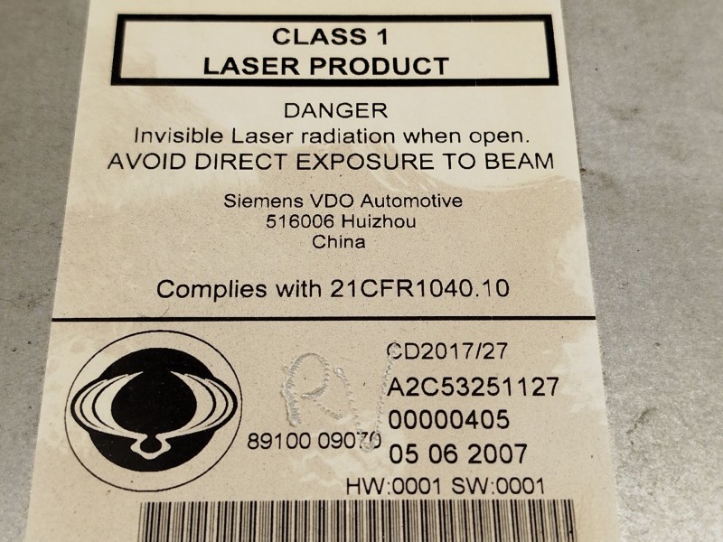 Recambio de sistema audio / radio cd para ssangyong actyon i 2.0 xdi referencia OEM IAM 8910009070  