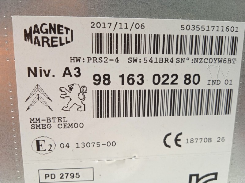 Recambio de sistema audio / radio cd para citroën c4 cactus feel referencia OEM IAM 9816302280  