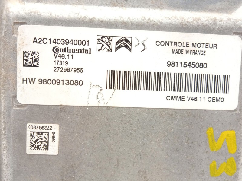Recambio de centralita motor uce para citroën c4 cactus feel referencia OEM IAM 9811545080 9800913080 A2C1403940001