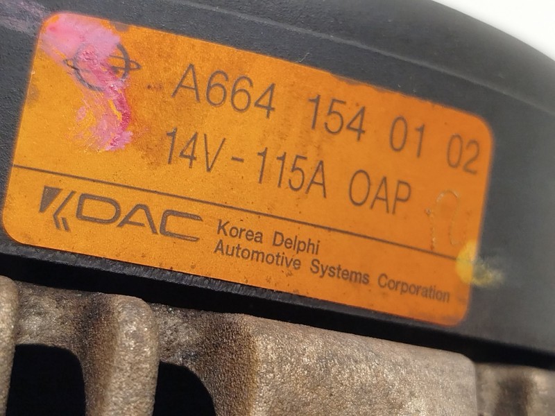Recambio de alternador para ssangyong actyon i 2.0 xdi referencia OEM IAM A6641540102  