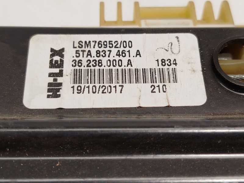 Recambio de elevalunas delantero izquierdo para volkswagen touran (5t1) 1.6 tdi referencia OEM IAM 5TA837461A 5Q0959802C 