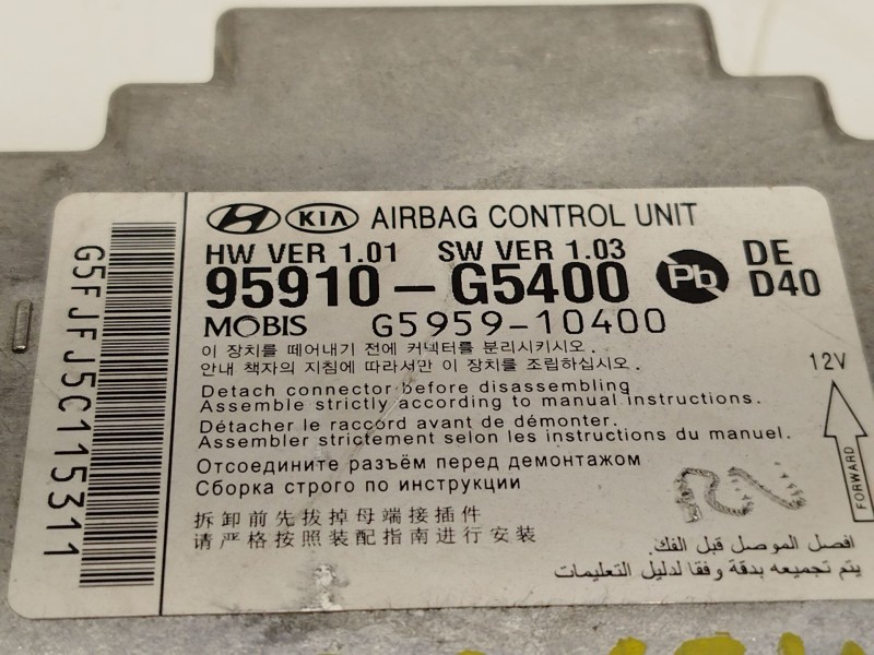 Recambio de centralita airbag para kia niro referencia OEM IAM 95910G5400  