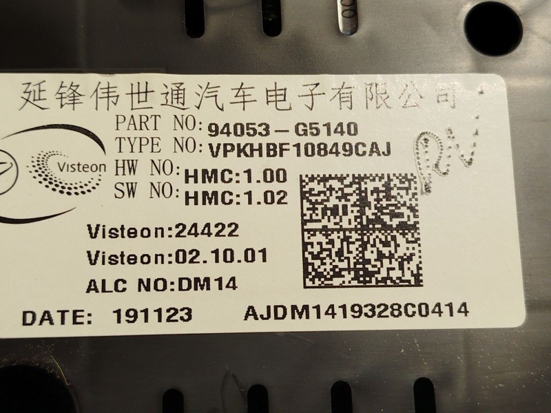 Recambio de cuadro instrumentos para kia niro referencia OEM IAM 94053G5140  