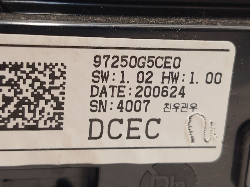 Recambio de mando climatizador para kia niro referencia OEM IAM 97250G5CE0 97250G5CE0CA 