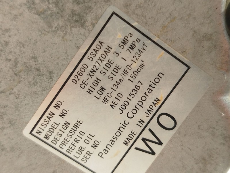 Recambio de compresor aire acondicionado para nissan leaf (ze1) electric referencia OEM IAM 926005SA0A  