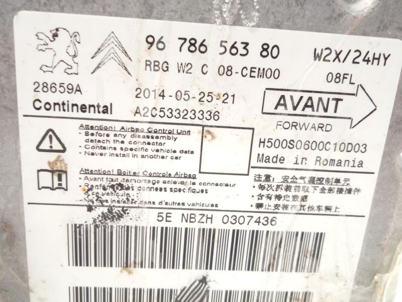 Recambio de centralita airbag para peugeot 508 sw i (8e_) 2.0 hdi referencia OEM IAM 9678656380  A2C53323336