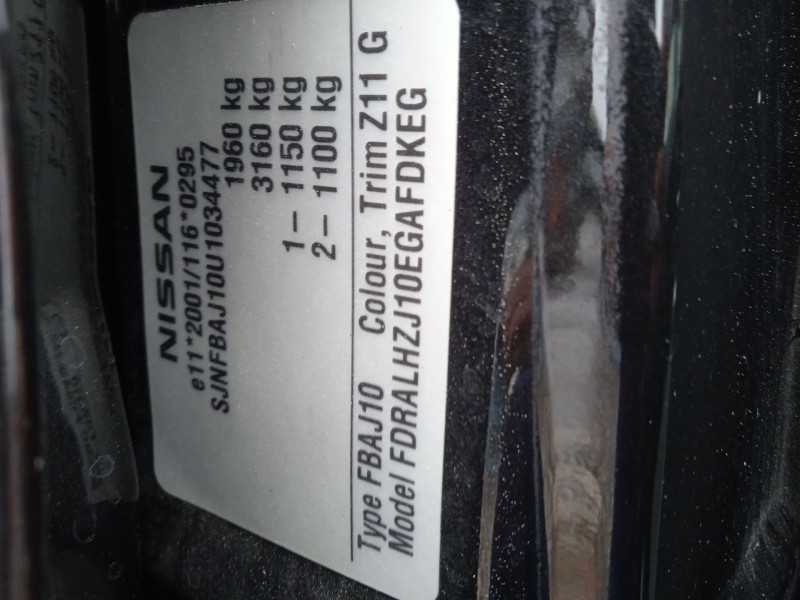 nissan qashqai i (j10, nj10) del año 2007