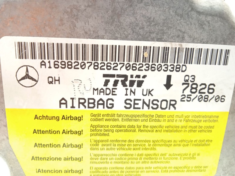 Recambio de centralita airbag para mercedes-benz clase b (w245) 2.0 cat referencia OEM IAM A1698207826  