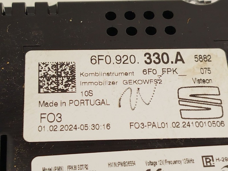 Recambio de cuadro instrumentos para seat ibiza v (kj1, kjg) 1.0 tsi referencia OEM IAM 6F0920330A  