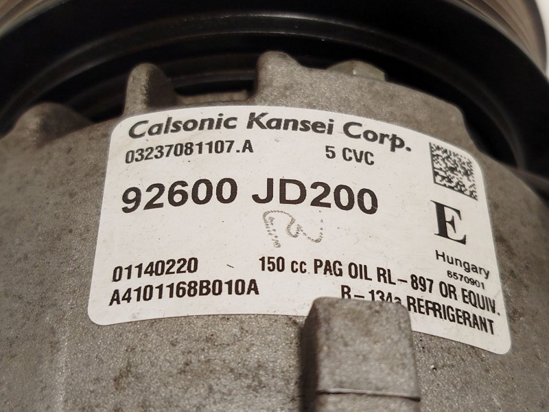 Recambio de compresor aire acondicionado para nissan qashqai i (j10, nj10) 2.0 referencia OEM IAM 92600JD200  