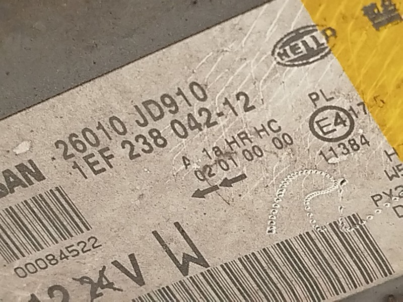 Recambio de faro derecho para nissan qashqai i (j10, nj10) 2.0 referencia OEM IAM 26010JD910  1EF23804212