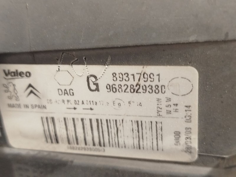 Recambio de faro izquierdo para peugeot partner tepee 1.6 hdi 75 (16v) referencia OEM IAM 9682829380  89317991