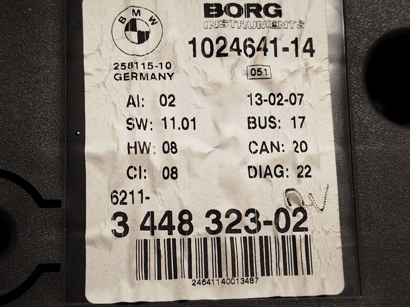 Recambio de cuadro instrumentos para bmw x3 (e83) 2.0 d referencia OEM IAM 62113448323 3448323 102464114