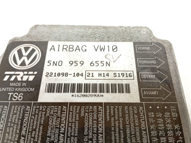 Recambio de centralita airbag para seat leon (1p1) 1.6 tdi referencia OEM IAM 5N0959655N  