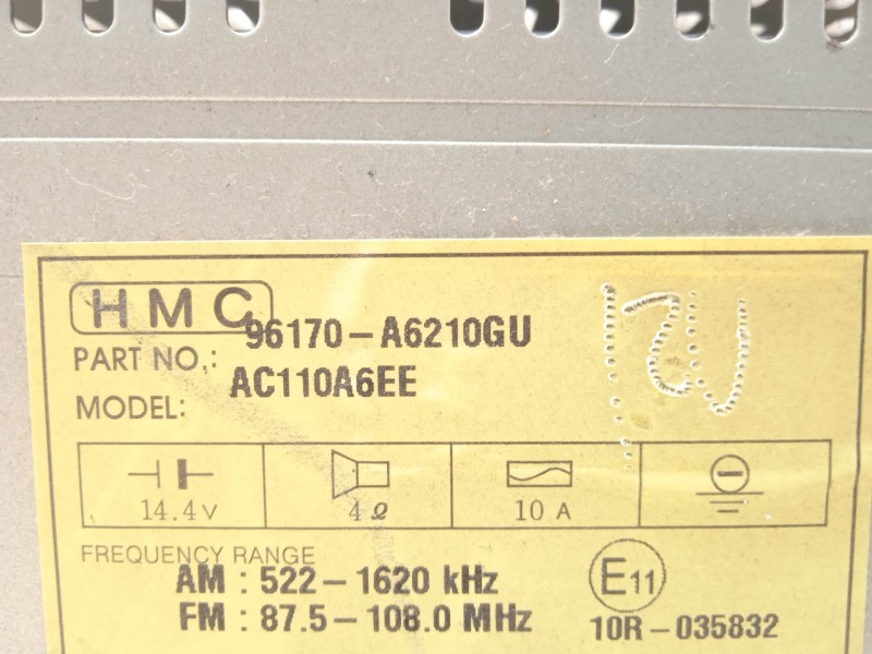 Recambio de sistema audio / radio cd para hyundai i30 (gd) trend referencia OEM IAM 96170A6210GU  