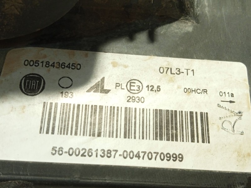 Recambio de faro izquierdo para fiat panda (312_, 319_) 0.9 (312pxg1a) referencia OEM IAM 00518436450 51843645 
