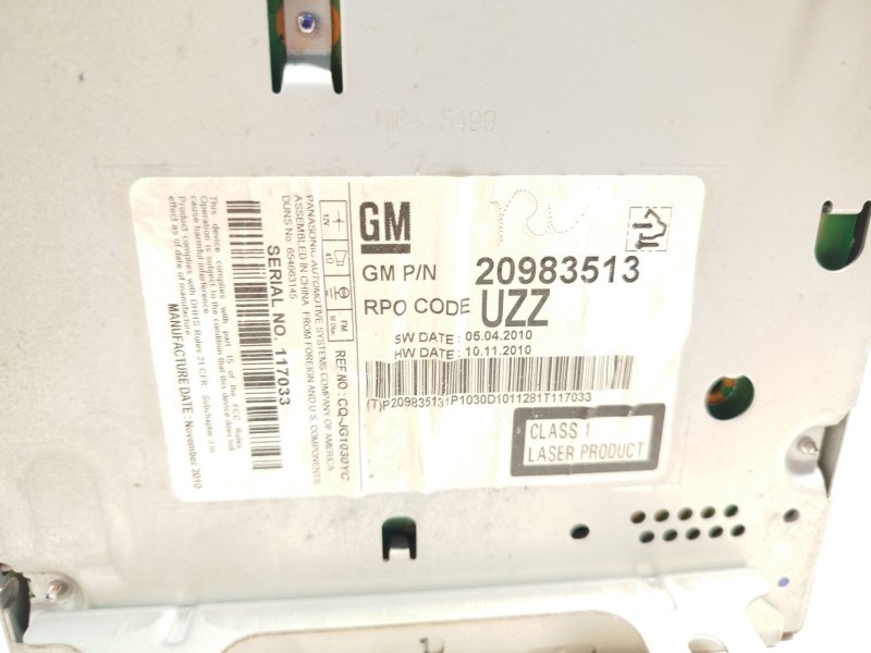 Recambio de sistema audio / radio cd para chevrolet cruze ls referencia OEM IAM 20983513  