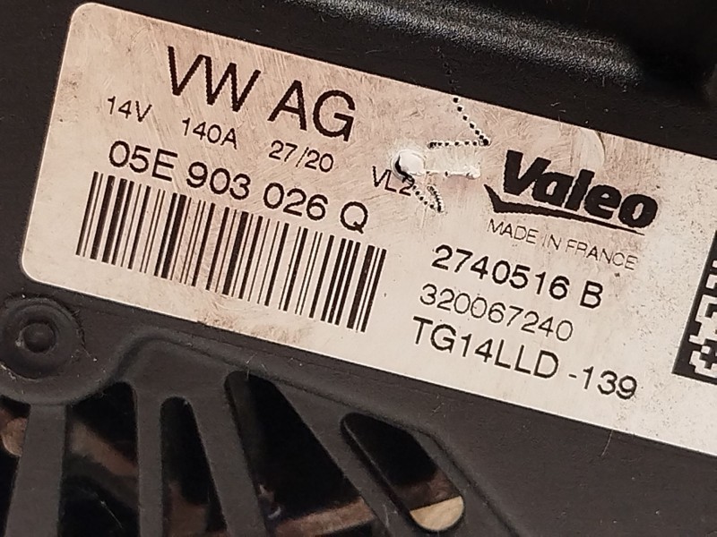 Recambio de alternador para seat arona style referencia OEM IAM 05E903026Q 2740516B TG14LLD