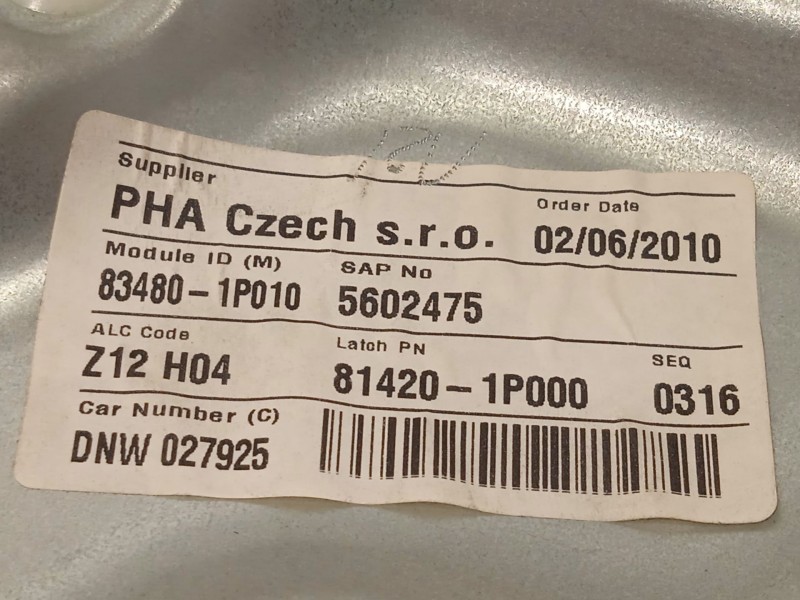Recambio de elevalunas trasero derecho para kia venga (yn) 1.6 crdi 128 referencia OEM IAM 834801P010 834601P000 
