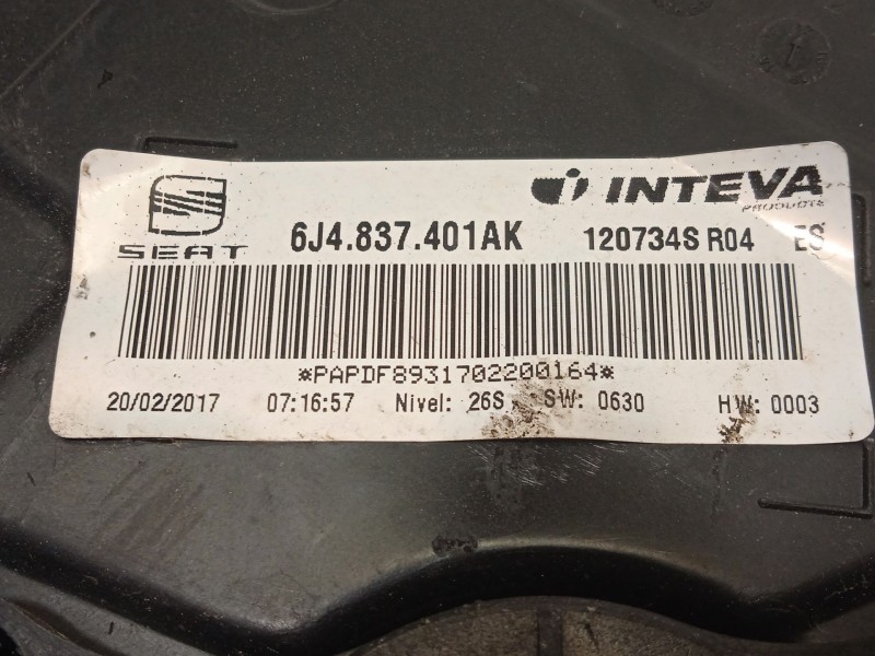 Recambio de elevalunas delantero izquierdo para seat ibiza (6p1) reference referencia OEM IAM 6J4837401AK 6R0959801DS 