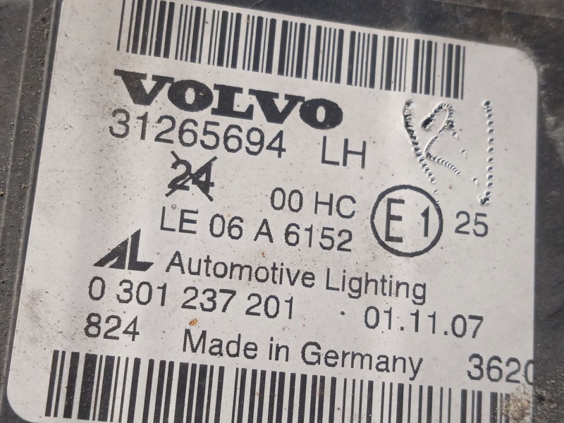 Recambio de faro izquierdo para volvo v50 (545) 2.0 d referencia OEM IAM 31265694  0301237201