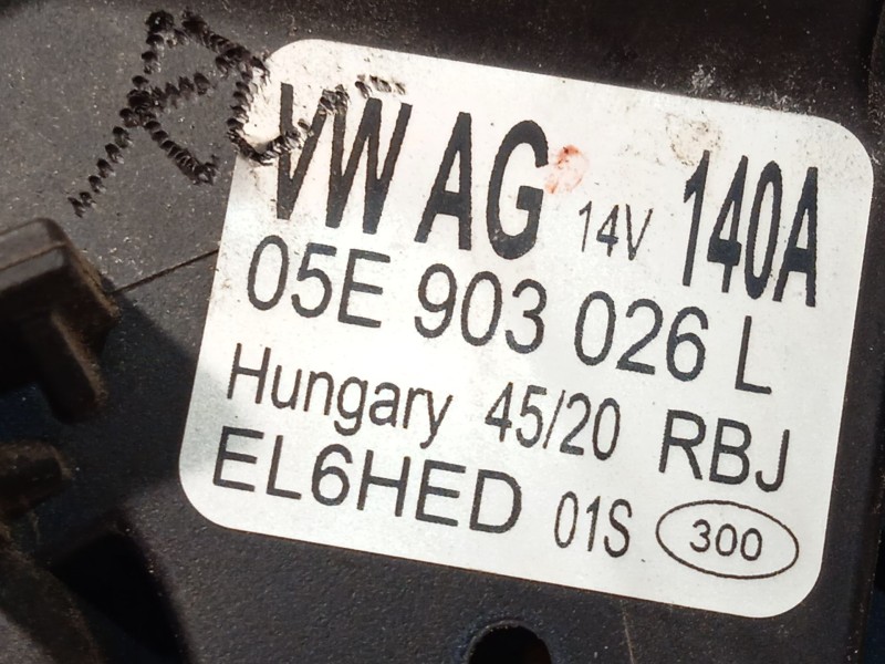 Recambio de alternador para skoda karoq (nu) 1.5 16v tsi act referencia OEM IAM 05E903026L  EL6HED